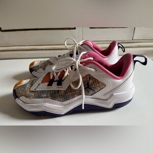 MEN’s NIKE JORDAN ONE TAKE 4 WHITE-COURT PURPLE-CANYON GOLD-LIKE NEW 9.5 SHOES